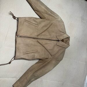 “HOT LEATHERS” Tan Leather Riding Removable Insulated Biker Jacket